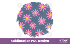 Retro Flowers Background Png Floral Paper Sublimation Splash Product Image 1