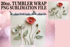 Elegant Floral Serenity: Sublimation 20oz Tumbler Product Image 1