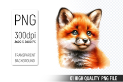 Cute Baby Fox, Animal Sublimation Clipart PNG Product Image 1