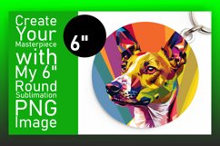 Playful Colorful Dog Round Design Keychain Product Image 1