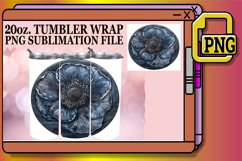 Floral Denim Tumbler Wrap Spring 20oz Product Image 1