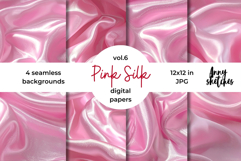 Pink Silk Digital Paper Kit Rococo Valentine Patterns Product Image 1