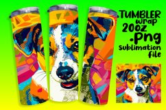 Eye-Catching Abstract Dog Tumbler Wrap 20oz Design Product Image 1