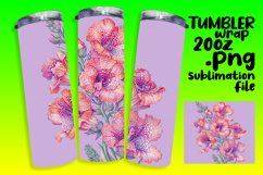 Watercolor Flowers Wrap for 20oz Tumbler Sublimation Product Image 1
