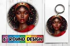 Radiant Round Sublimation Coasters, Love Girl Product Image 1