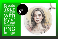 Chic Keychain Circle Design Template , Beauty Woman Product Image 1