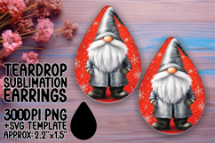 Elegant Teardrop Earrings Design PNG , Gnome Product Image 1
