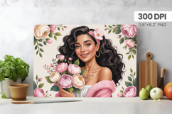 Afro Girl/Woman Melanin braided hair Cutting Board PNG Desig Product Image 1