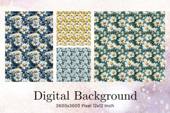 Flower Pattern Background Wallpaper Digital Paper_168 Product Image 1