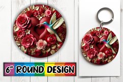 Joyful Round Keychain Magic PNG, 3D Heart Product Image 1