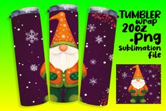Watercolor Gnome Christmas Wrap 20oz Sublimation PNG Product Image 1