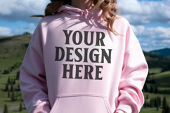 Light Pink Gildan 18500 Hoodie Mockup, G18000 Hoodie Mod Product Image 1