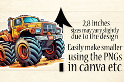 Printable Monster Truck Stickers - 20 Designs on 4 Sheets Product Image 3
