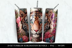 Premium Quality Tiger 20 oz Skinny Tumbler Sublimation PNG Product Image 2