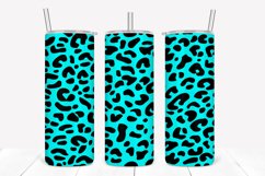 Cyan Leopard Pattern 20oz Skinny Tumbler Sublimation Product Image 1
