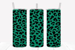 Emerald Leopard Pattern 20oz Skinny Tumbler Sublimation Product Image 1
