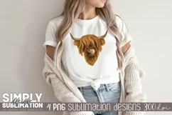 Cute Highland Cow Sublimation Png Designs Product Image 5