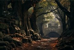 Enduring Stone road forest. Generate Ai Product Image 1
