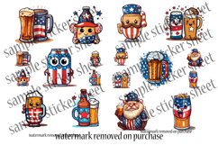 4th of July Beer Stickers Printable Bundle Product Image 5