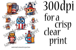 4th of July Beer Stickers Printable Bundle Product Image 3