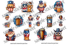4th of July Beer Stickers Printable Bundle Product Image 6