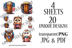 4th of July Beer Stickers Printable Bundle Product Image 4