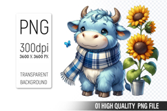 Cute Cow, Animal Sublimation Clipart PNG Product Image 1