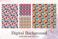 Flower Pattern Background Wallpaper Digital Paper_169 Product Image 1