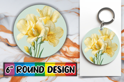 Trendy Round Design Sublimation PNG , Beauty Flower Product Image 1
