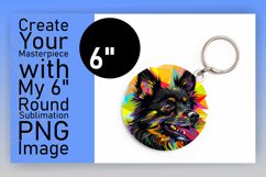 Unique Abstract Dog Round Design Keychain Sublimation Product Image 1