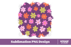 Retro Flowers Background Png Floral Paper Sublimation Bundle Product Image 4
