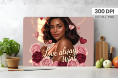 Afro Girl/Woman Melanin braided hair Cutting Board PNG Desig Product Image 1