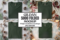 Gildan 5000 Folded Christmas Mockup, G5000 mockup Product Image 1
