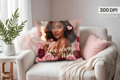 Afro Girl /Woman braided hair Pillow Design, Black Queen PNG Product Image 1