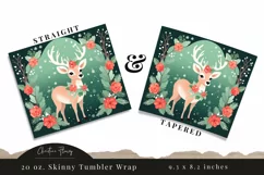 Cute Christmas Reindeer Tumbler Wrap PNG Product Image 3