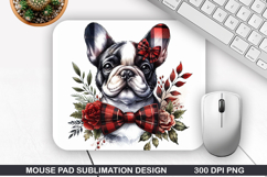 Dog Flower Mouse Pad Sublimation, Animals Mouse Pad PNG Product Image 1
