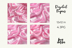 Pink Silk Digital Paper Kit Rococo Valentine Patterns Product Image 2