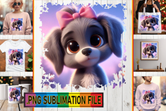 Fun TSHIRT Art Ideas PNG, 3D Dog Product Image 1