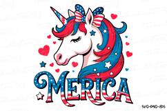 Merica Unicorn Svg | 4th of July Svg | Svg Cut File Product Image 1