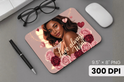 Afro Girl / Woman braided hair Mouse Pad, Black Queen PNG Product Image 1