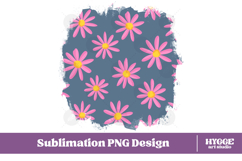 Retro Flowers Background Png Floral Paper Sublimation Splash Product Image 1