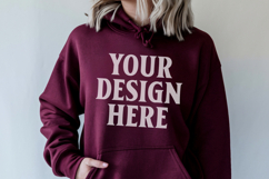 Marron Gildan 18500 Hoodie Mockup, G18000 Hoodie Mod Product Image 1