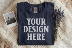 Navy Gildan 5000 Flat Lay Tshirt Mockup, G5000 mockups Product Image 1