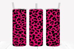 Hot Pink Leopard Pattern 20oz Skinny Tumbler Sublimation Product Image 1