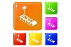 Cube d printing icons set vector color Product Image 1