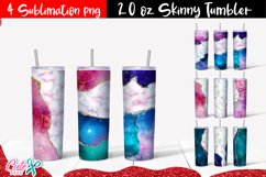 20 oz Skinny Tumbler galaxy and marble sublimation Product Image 2