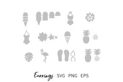 Summer Earrings SVG, Faux Leather Earrings SVG, Flamingo Svg Product Image 2