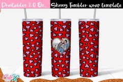 Red Leopard Heart frame 20 Oz. Skinny Tumbler sublimation Product Image 1