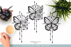 Butterfly Pattern x 3 - SVG DXF PNG EPS JPG PDF Cutting Product Image 2