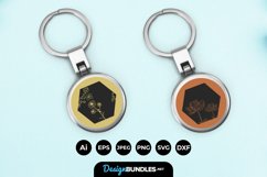 Flowers in Hexagonal Keychain Product Image 1